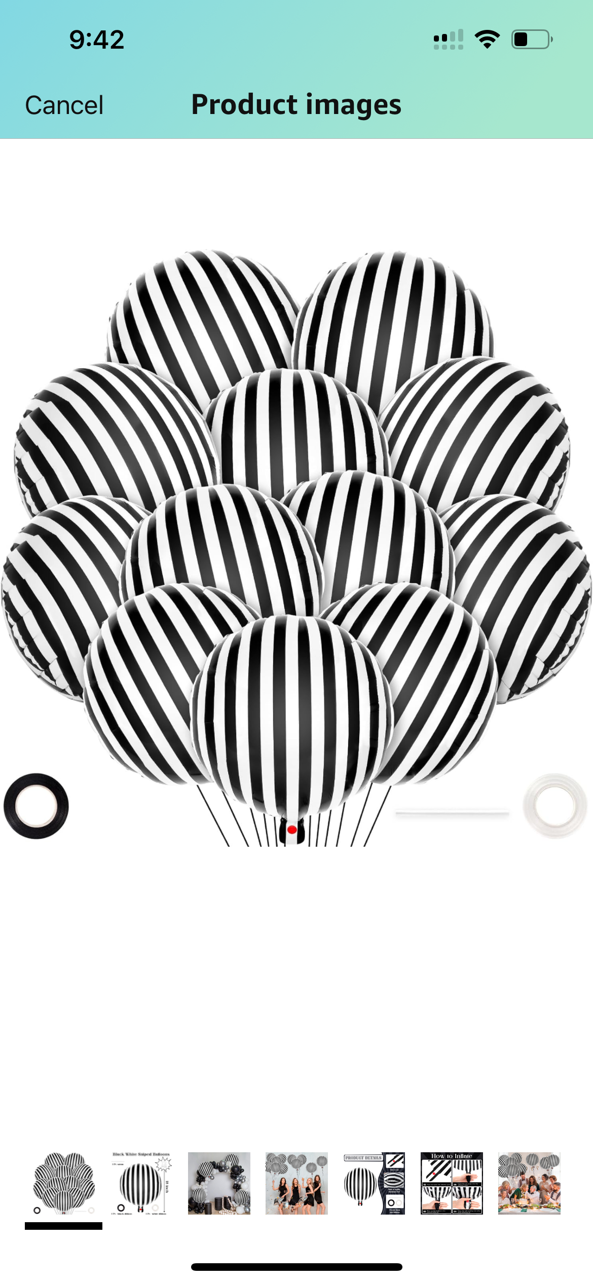 Black & White Stripe Balloon